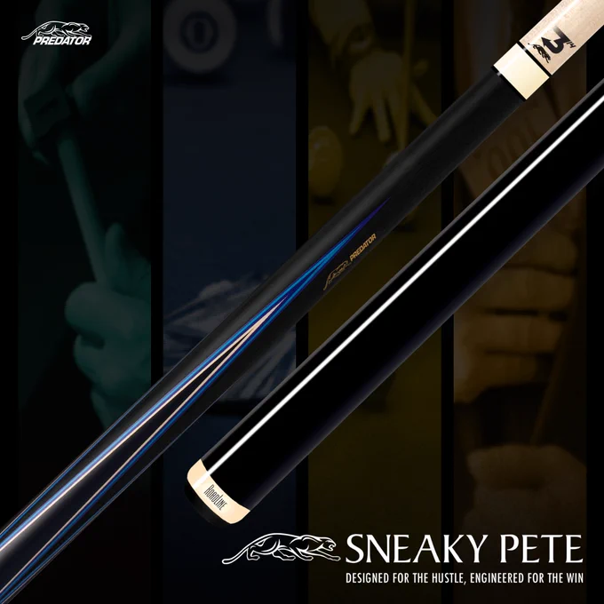 4 Point Sneaky Pete Black / Blue Points No Wrap Pool Cue