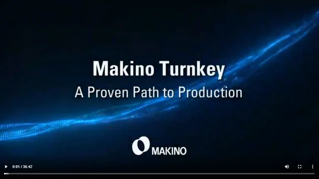 The title card to the Makino video, "A Proven Path to Production"