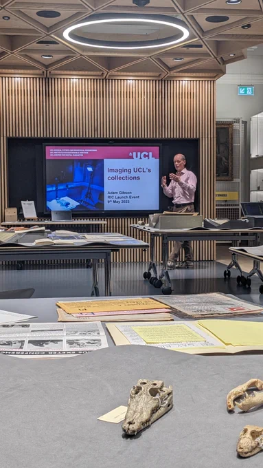 Adam Gibson, Professor of Heritage Science speaking about applying imaging techniques to items from UCL Special Collections 