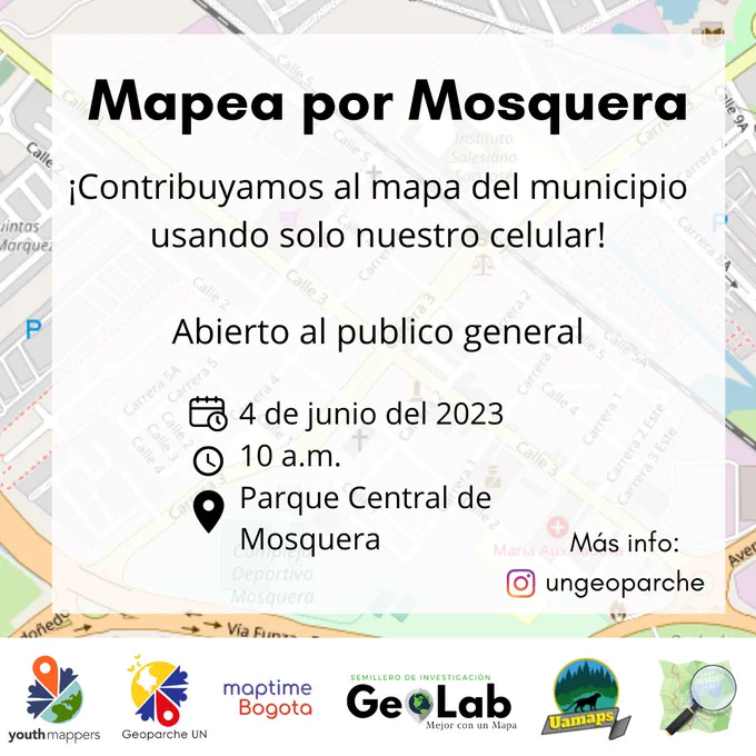 Poster de invitación al evento de Mapea por Mosquera.