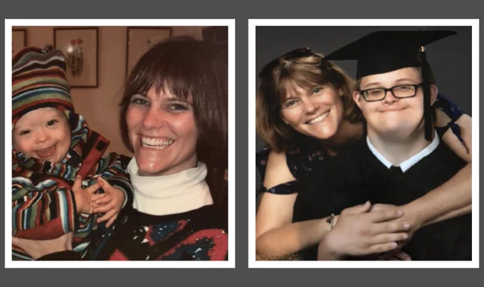 Two photos of Beth and Patrick Foraker