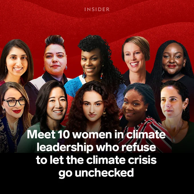Photo with headshots of Sonam Velani, Valérie Courtois, Gloria Walton, Ashley Allen, Wangari Muchiri, Sherry Rehman, Melanie Nakagawa, Jamie Margolin, Rosemary Enobakhare, and Alicia Seiger.