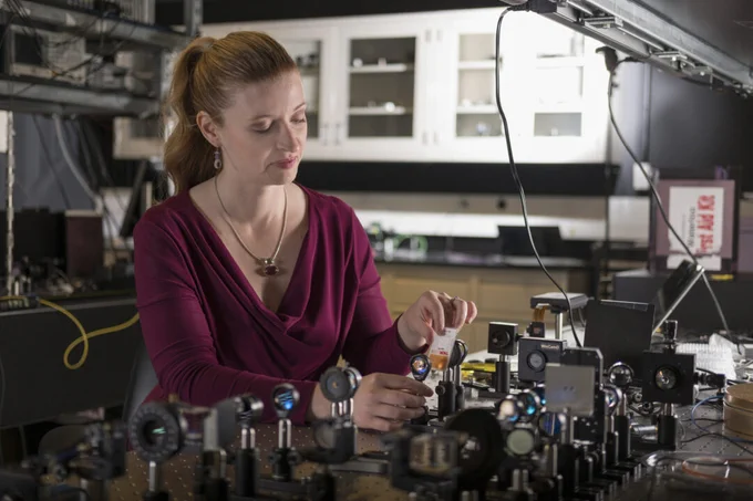 Dr. Katanya Kuntz in a lab.