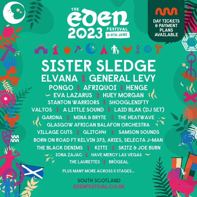 Line-up poster for Eden Festival 2023