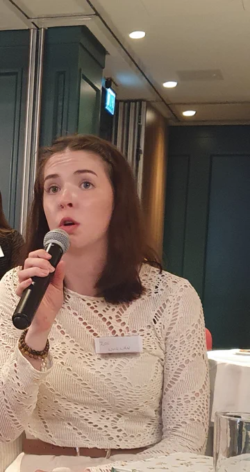 TAP Ambassador Zoe speaking.