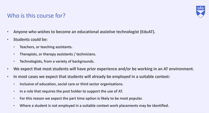 MSC Assistive technologist