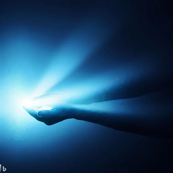 Image of hands holding onto light 