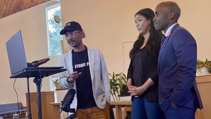Professors part of a teach-in on race.