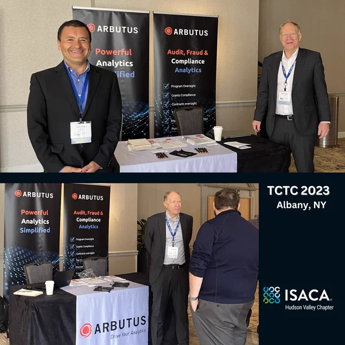 Arbutus is at the 28th Annual TCTC 2023 "The Conference That Counts!", hosted by Hudson Valley Chapter of ISACA® a non-profit organization focused on assurance, security, and governance. The event is being held in partnership with IIA and AGA in Albany, NY.