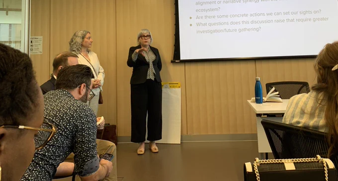 Andrea Nemtin and Sandra Lapointe lead discussion