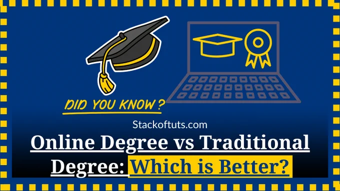 Compare the pros and cons of online and traditional degrees to determine which option suits your needs and goals."
