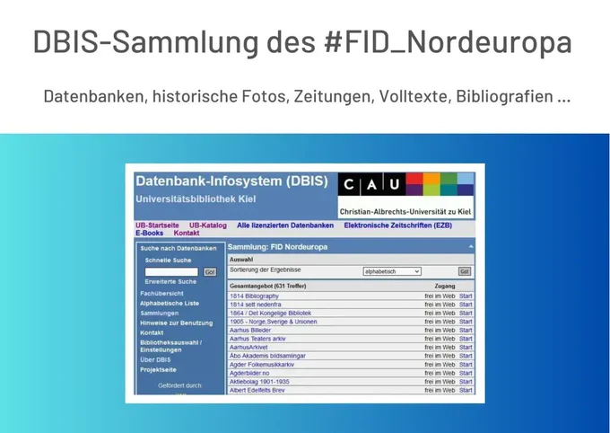 DBIS-Sammlung des #FID_Nordeuropa