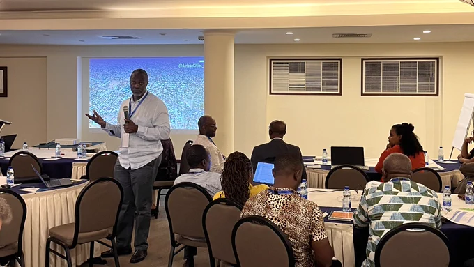 Shuaib Lwasa speaking to conference delegates.