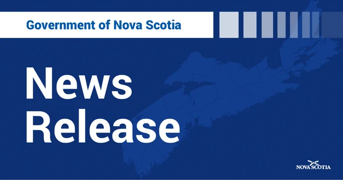 Graphic design with a map of Nova Scotia that says Government of Nova Scotia News Release