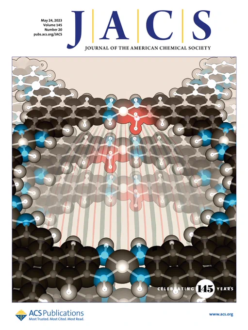 JACS Volume 145, Issue 20
Front cover image, featuring the article "Ligand-Mediated Hydrogenic Defects in Two-Dimensional Electrically Conductive Metal?Organic Frameworks" 