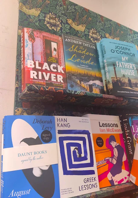 Black River at Daunt's, along with books by Han Kang, Ian McEwan, Deborah Levy, Andrew Taylor and Joseph O'Connor.

Photo courtesy @aatreyee
