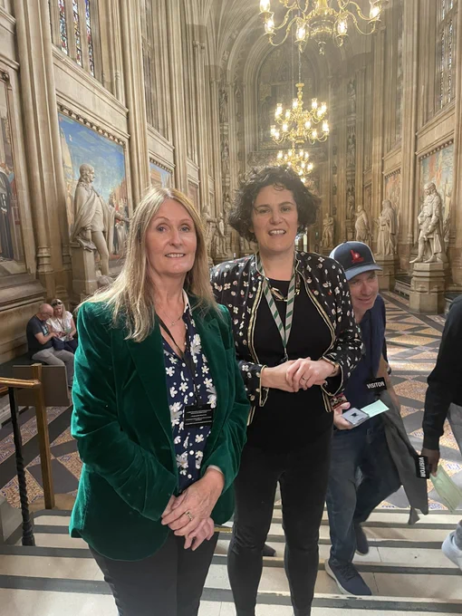 Claire Hanna and Patricia McNeill in Central Lobby, Westminster