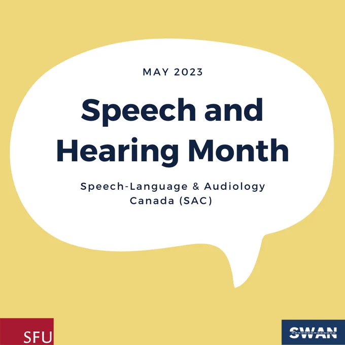 May is Speech and Hearing Month! A campaign held by Speech-Language & Audiology Canada (SAC).  