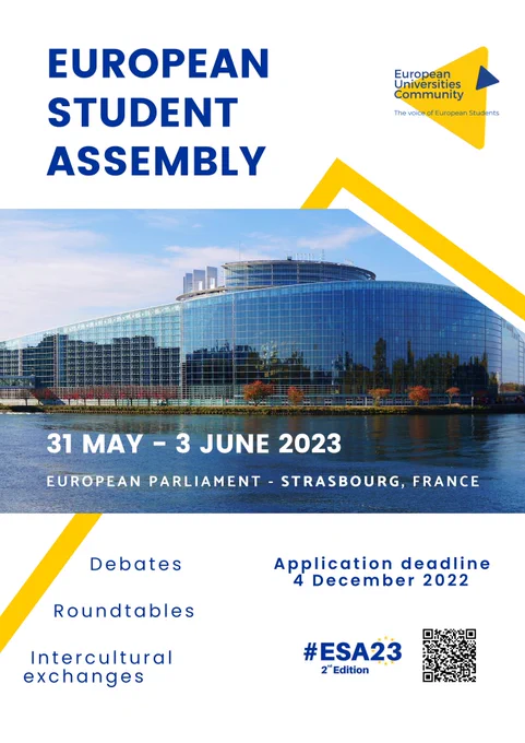 The poster of the European Student Assembly 2023.