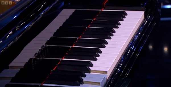 This is a photo of a piano that’s been programmed to play itself. The future is here and it’s musical. 
 