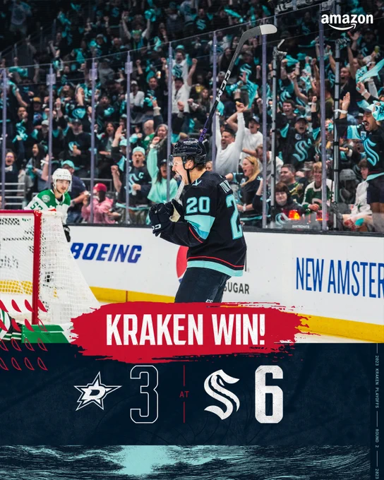 kraken win graphic with photo of Tolvanen celebrating a goal

stars: 3
kraken: 6