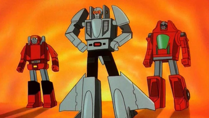 Trio of Leader-1, Turbo and Scooter from the opening of "Challenge of the GoBots"