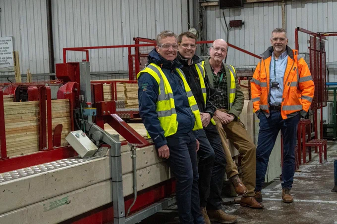 One Worcestershire:The Forest Garden team are seen here with the award winning world-first fully automatic high-speed fence panel manufacturing machine. 