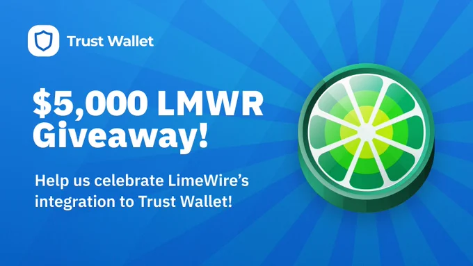 Trust Wallet integrated the Limewire token! To celebrate, there is $5,000 of $LMWR to be won!