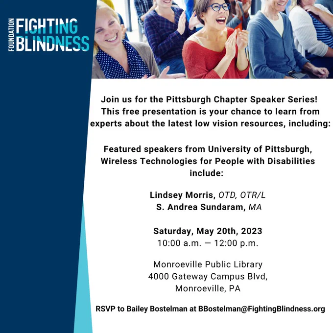Foundation Fighting Blindness Spring Speaker Series event flyer