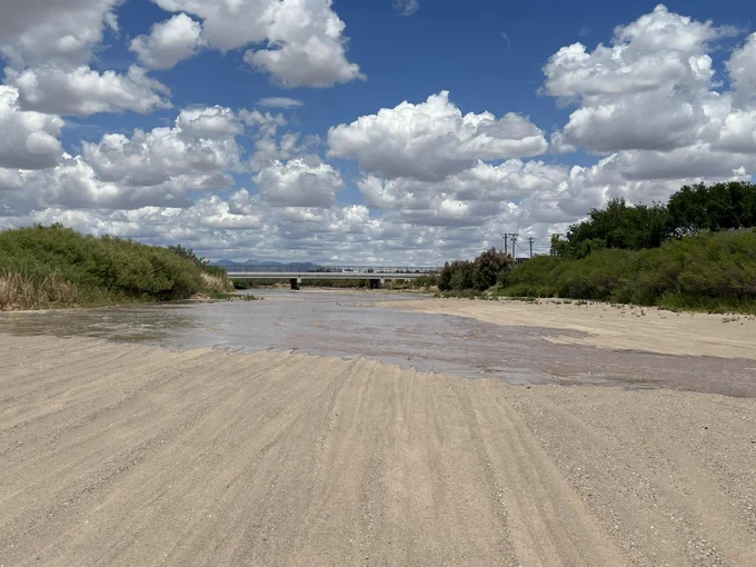 Water making its way down a dry riverbed in El Paso’s Upper Valley is the sign of irrigation season and when El Paso Water begins treating the water for delivery to customers.