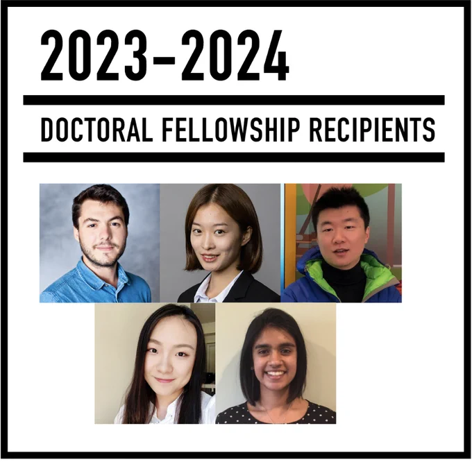 Congratulations Yannis Cabossioras, Chitra Marti, Yinan Wang, Peiyan Pearl Yu, and Weiqing Zhang !
