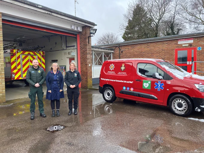 Members of the Bedfordshire falls service team