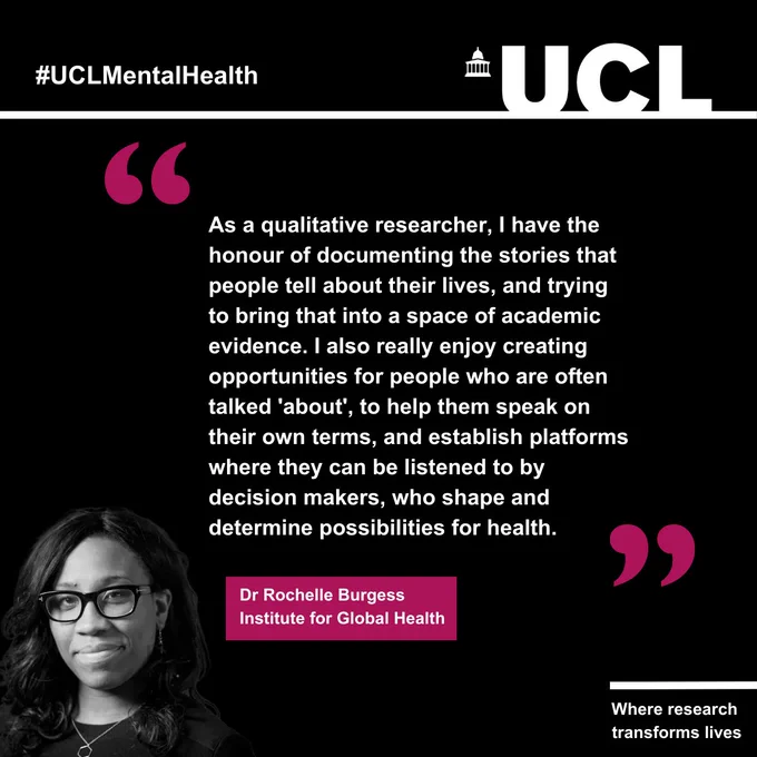 As a qualitative researcher, I have the honour of documenting the stories that people tell about their lives, and trying to bring that into a space of academic evidence. I also really enjoy creating opportunities for people who are often talked 'about', to help them speak on their own terms, and establish platforms where they can be listened to by decision makers, who shape and determine possibilities for health. 