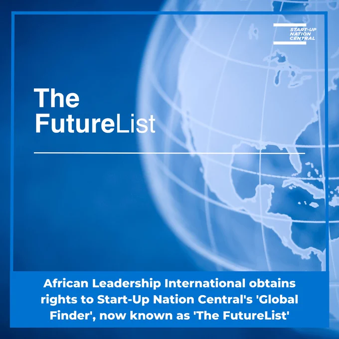 @AliLeadership, an organization dedicated to driving innovation in Africa and across the globe, has obtained the rights to @Start-Up Nation Central's renowned 'Global Finder' platform for tech startups.