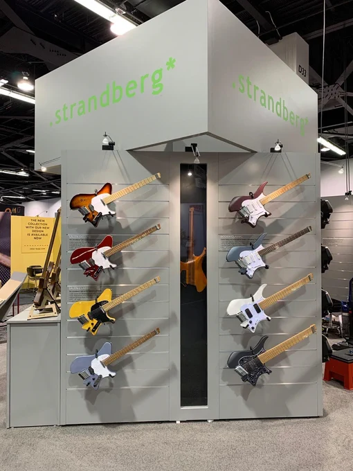 Custom Exhibit Display crafted with lightweight, premium Xylea-Wood Slatwall Exhibit System. Fast, easy tool-less set-up. Fully customizable and reconfigurable.