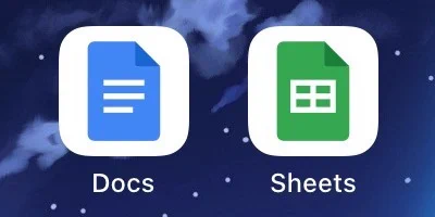 Google Docs and Google Sheets icons