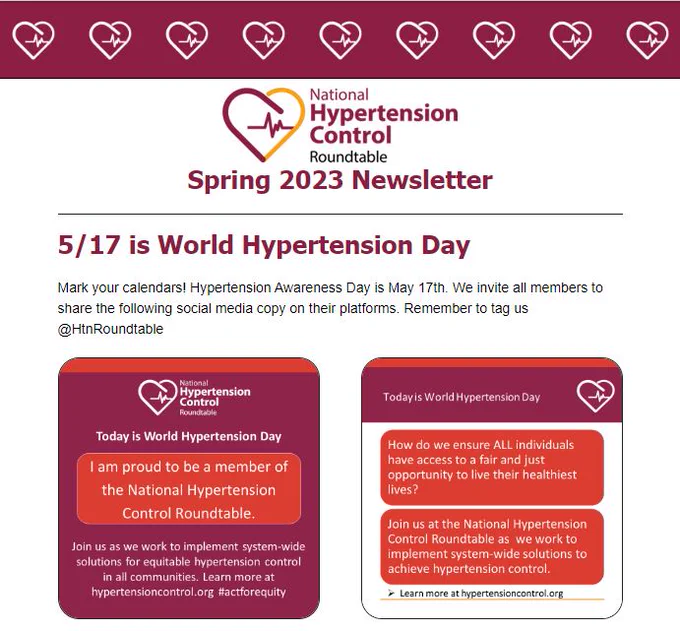 Screenshot of the May 2023 NHCR newsletter, linked in this post.