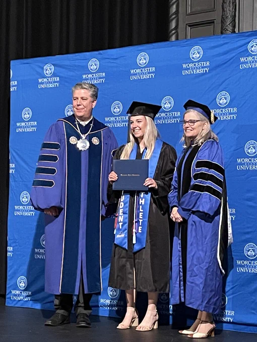 President Maloney, Jen Thorburn and Provost Wims.
