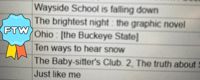A list of books returned including Ohio