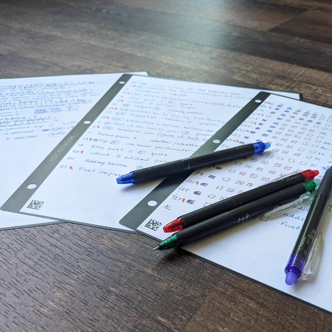 Planning social media posts.