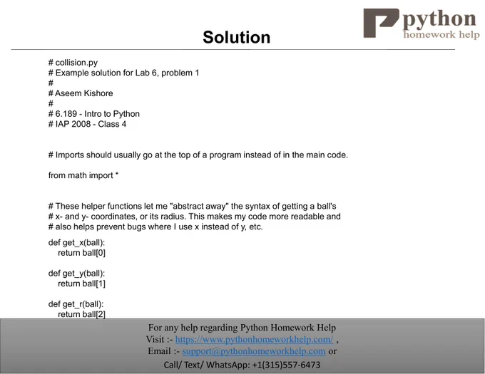 Python Homework Help