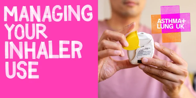 A man is looking at his new prescribed inhaler wondering how to use it for the first time.
