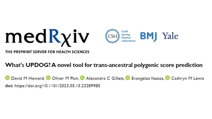 UP and Downstream Genetic scoring (UPDOG) was developed to consider the genetic architecture of both the discovery and test cohorts before calculating polygenic scores. In approximately two-thirds of cases UPDOG improved trans-ancestral prediction, so that's nice.