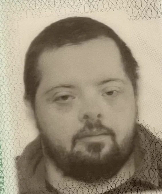 A photo of Nathan, who is missing. He is four feet six inches tall and 170 pounds, and has a full beard and mustache.