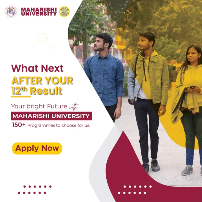 As you have moved on to the next phase of your academic journey, it's time to take some profound decisions to lay the foundation for a captivating career.

Unleash your potential and gyrate your dreams into reality by pursuing your UG degree at Maharishi University.

So, what are you waiting for? Get closer to your dream of working with the biggest industry giants.

Apply now  & avail of up to 100% Scholarship.