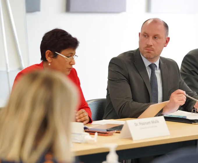 Wellbeing Economy Secretary Neil Gray and Dr Poonam Malik co-chair the first meeting of New Deal for Business Group.