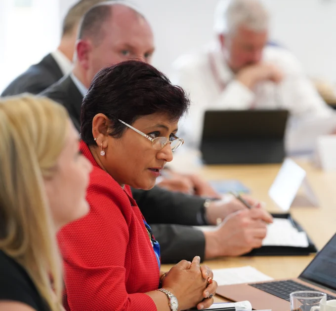 Wellbeing Economy Secretary Neil Gray and Dr Poonam Malik co-chair the first meeting of New Deal for Business Group.