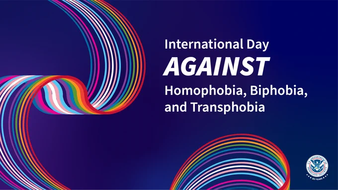 International Day Against Homophobia, Biphobia, and Transphobia graphic