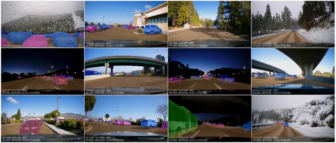 samples from the Sama California Drives video dataset