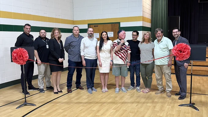 Bellmawr Board of Education along with Ben Parvey (CEO of BlueSky Power) and Steve Gutlove (Development Manager at HESP Solar)